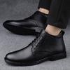 Горячая Распродажа Мужская обувь из натуральной кожи Высокие деловые ботинки Новые модные деловые ботильоны на шнуровке Мужские зимние теплые ботинки для снега