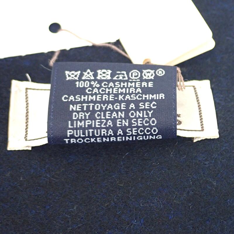 HERMES   Scarf blue/black cashmere Women