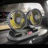 Автомобильный вентилятор с несколькими напряжениями | Охладитель USB с двойной головкой | 2 скорости, регулируемый | Автоматическая вентиляция воздуха | Совместимость с 5В/12В/24В
