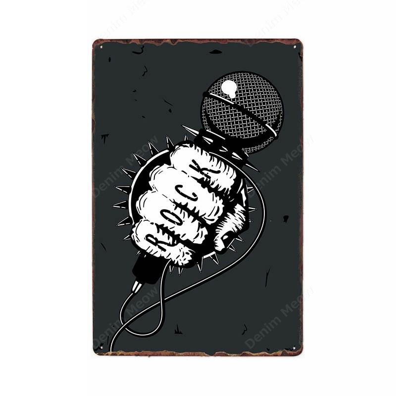 Рок-фестиваль винтажная металлическая жестяная вывеска живая музыка художественный плакат доска хард-рок ржавая тарелка для бара, клуба, кафе, паба, домашний декор стен