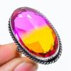 Bi-Color Tourmaline Gemstone 925 Sterling Silver Gift Jewelry Ring Size 6