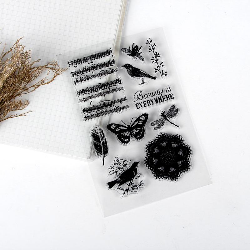 1pc Clear Stamp Transparent Silicone Stamp Spill and Splatter Rubber Stamp for Scrapbook Journal Card Making