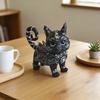 Загадочная статуэтка черной кошки Маленькая фигурка кошки из смолы Декоративная готическая скульптура животного для дома, офисного стола, винного шкафа, полки