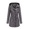 Plus Size Cotton Hooded Trench Coat Women Loose Solid Color Outerwear Spring Autumn New