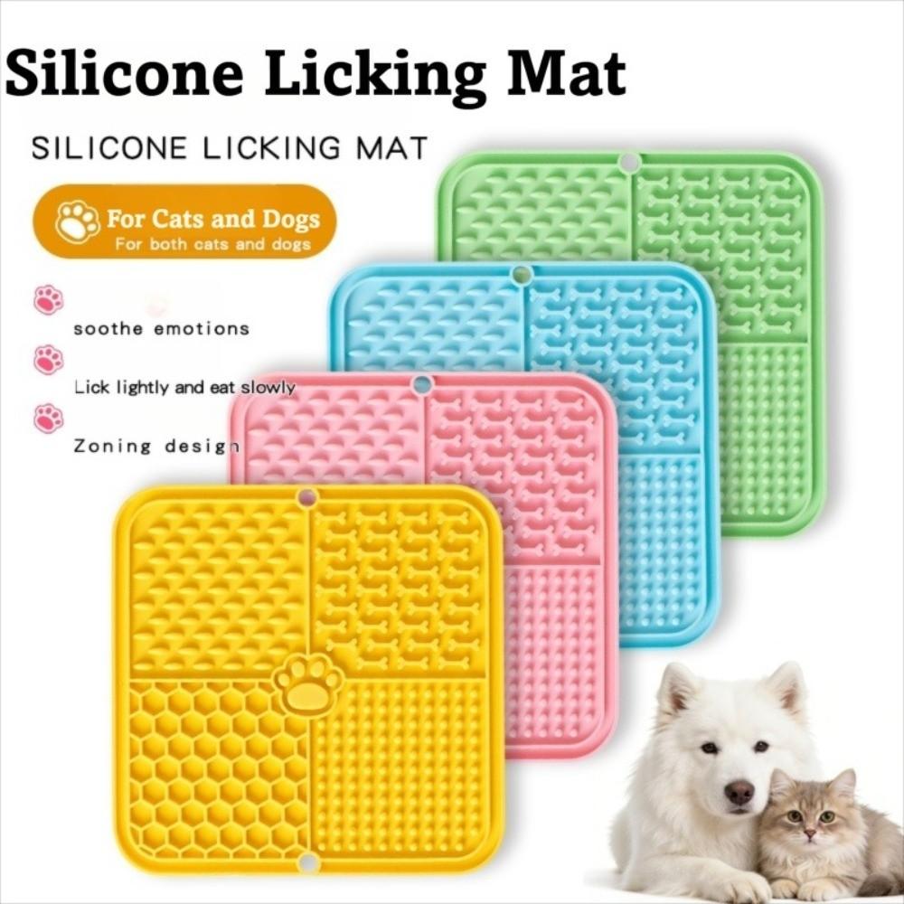 Slow Feeding Design Pet Lick Mat Silicone Material Dog Food Plate New Silicone Mat Slow Eating