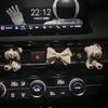 Car Air Freshener Holder Bowknot Bear Shape Gypsum Fragrant Stone Auto Air Outlet Freshener Perfume Clip for Car