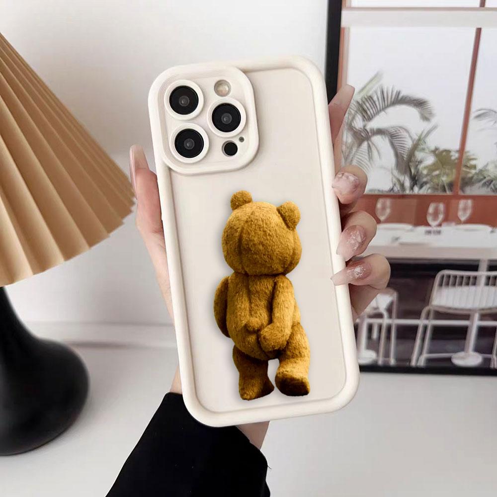 Мультяшный Медведь T-Teddy Чехол для Телефона для iPhone Apple 17 AIR 16 16E 11 12 13 14 15 XR Plus Pro Max Чехол Своими Руками TPU Ударопрочный Чехол Capa
