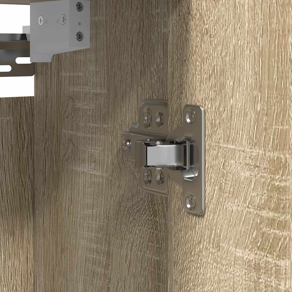 Wall Mounted Bathroom Cabinet with Mirror Sonoma Oak 50 x 21 x 60 cm
