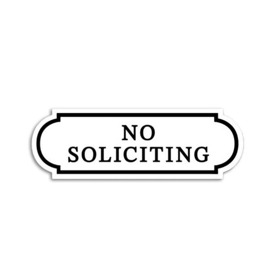 10Pcs Small No Soliciting Signs Self-adhesive Stickers Waterproof PVC Fade-Resistant No Solicitation Stickers