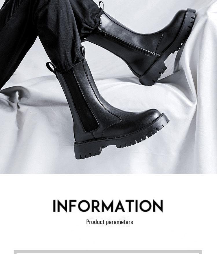 Осень 2024 г. Мужские модные ботинки Chelsea Martin на толстой подошве с высоким берцем