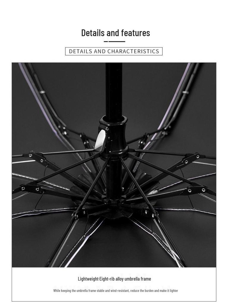Женский мини-зонт двойного назначения: Компактный пятисложенный дизайн, Утолщенная ткань, Черный клей для защиты от УФ-лучей, Возможность нанесения логотипа на заказ