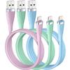 3 шт. сертифицированный MFi кабель Lightning длиной 6 футов для быстрой зарядки сотового телефона iPhone14/13/12/11Pro Max/XS/XR/X/8/7/6/SE/iPad