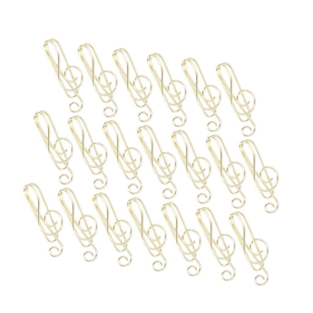 20Pcs Musical Note Paperclip Music Binder Shape Creativity Modeling Metal Craft SuppliesGold