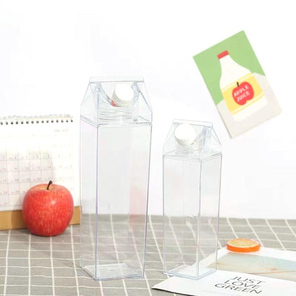 Juice Leak-Proof Transparent Large Capacity Plastic Milk Carton Water Bottle Drinking Bottle