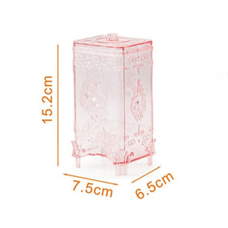 1pcs Desktop Cotton Pad Storage Box Plastic Transparent Box Creative European Cosmetics Storage Box WBL