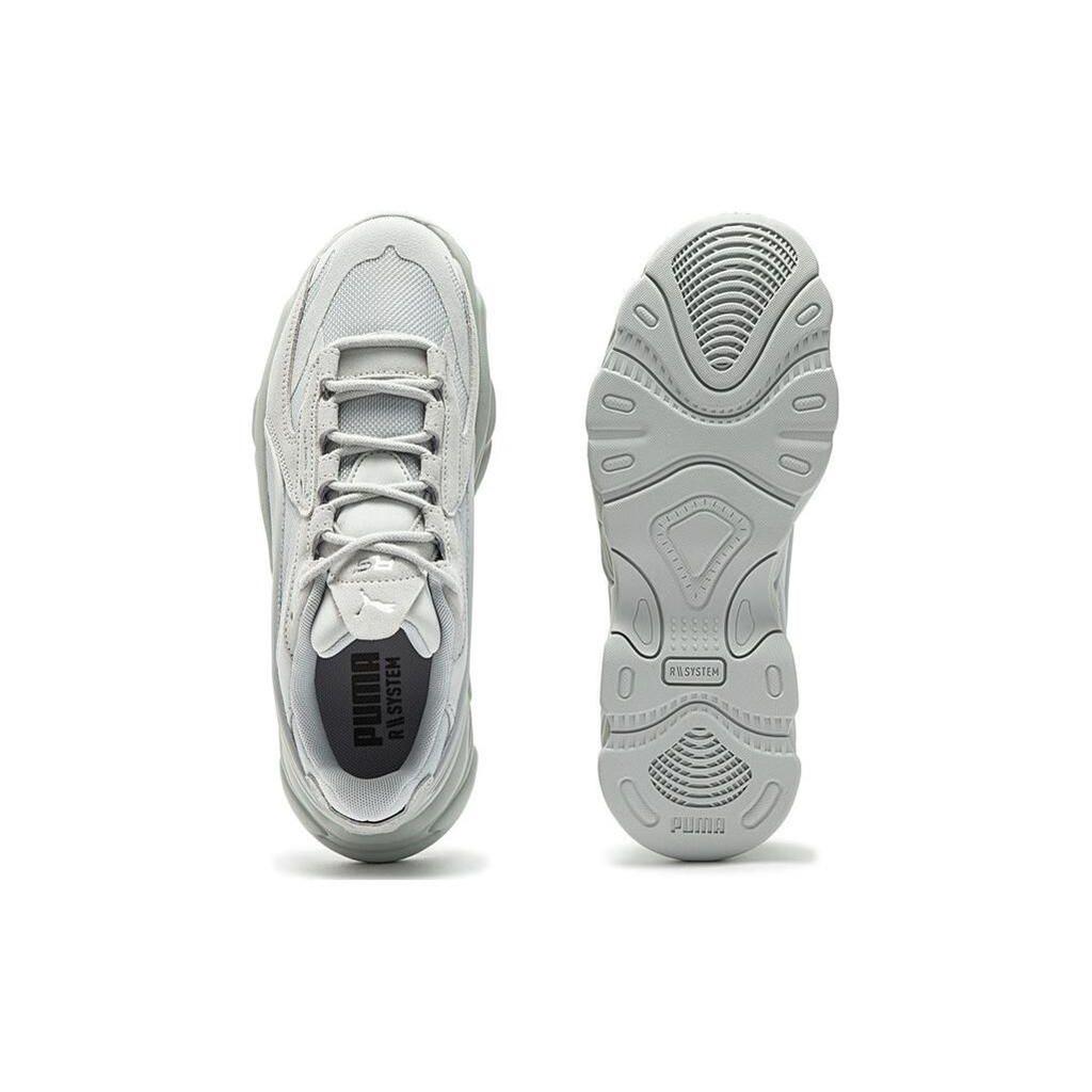 Puma Rs-Connect Fabric Two-Layer Cowhide Pu Comfortable Mid-Top Lifestyle Casual Shoes Unisex Casual Shoes Light-Gray 375151-06