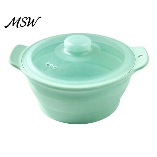 Compact Storage Steamer for Travel Foldable Silicone Microwave Steamer, Collapsible Bowl, BPA Free Steaming Tray Heat-Resistant Food-Grade Cookware