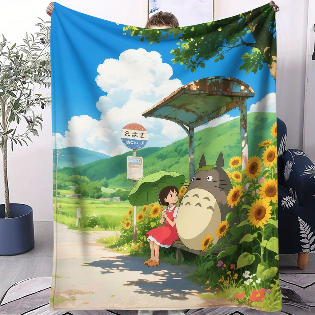 1PC Japan Classic Cartoon Anime Blanket For Office Travel Comfort Leisure Camp Travel Multifunctional Universal Blanket Fan Gift