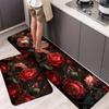 1Pcs Anti Fatigue Kitchen Rugs, Beautiful Roses Print Waterproof Non-Slip Thick Cushioned Kitchen Mat Heavy Duty Comfort Standing Mat for Kitchen