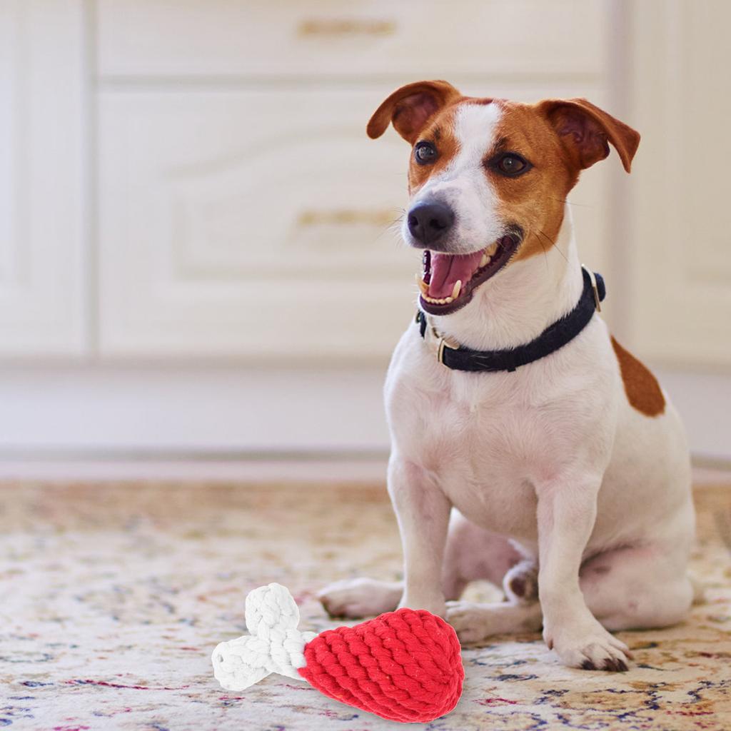 1pc Pet Dog Woven Toy Chicken Drumstick Shape Animal Rope Dog Cute Dog Toy for Dog Chewers Braided Puppy Toys Teeth Cleaning