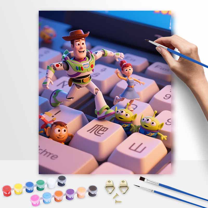 Disney Цифровой набор для рисования маслом Игрушечная история Базз Лайтер Инопланетяне Ручная раскраска Раскрашивание Домашний декор