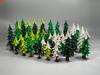 Нетоксичные Moc Кирпичи Кедровый Лес Северная Европа Зима Снег Лед Дерево Пейзаж Архитектура Четыре Сезона Украшения Строительные Блоки