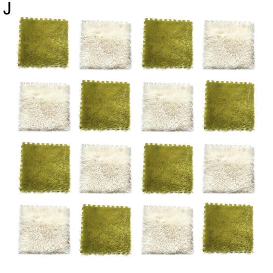 Yousheng 16 шт./компл. ковер-пазл, пэчворк, свободно совпадающий, пазл, пушистый, пазл, тип плюша, напольный коврик для гостиной