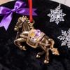 Horse Christmas Ornament Rhinestones Tree Decor Lucky Zodiac Animal Theme Festive Holiday Decoration