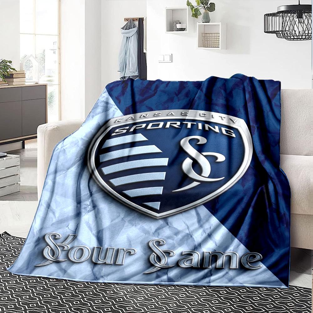 Name Custom Sporting Kansas City Print Flannel Blanket High Quality Warm Comfortable Cover for All Seasons Perfect for Gifts Home Decor