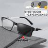 Finished Photochromic Reading Glasses Unisex Women Men Anti Blue Light Hyperopia Eyewear Vintage Anti-UV Sunglasses with Diopter