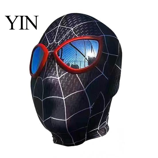 Superhero Role Play Mask Spider Balaclava Mask, Full Face Cosplay Headpiece for Adults Kids, Realistic Movie Web Hood Breathable Costume with
