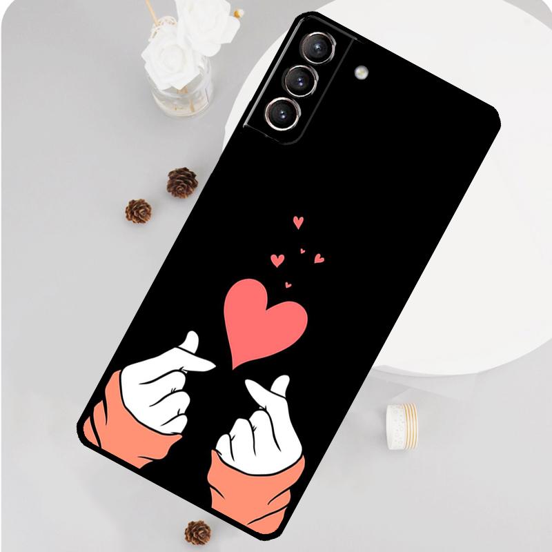 Чехол Kpop Сердце Рукой Пальцами Для Samsung Galaxy S23 S22 Ultra S21 FE S20 FE Note 20 Ultra S9 S10 Note 10 Plus