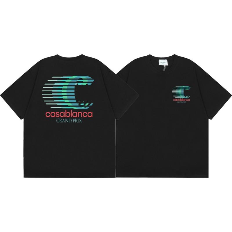 Casablanca Print Loose Fit Short Sleeve T-Shirt Teens Streetwear