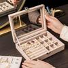 Бархатная шкатулка для хранения украшений с крышкой - Пылезащитный дисплей для ожерелий и браслетов