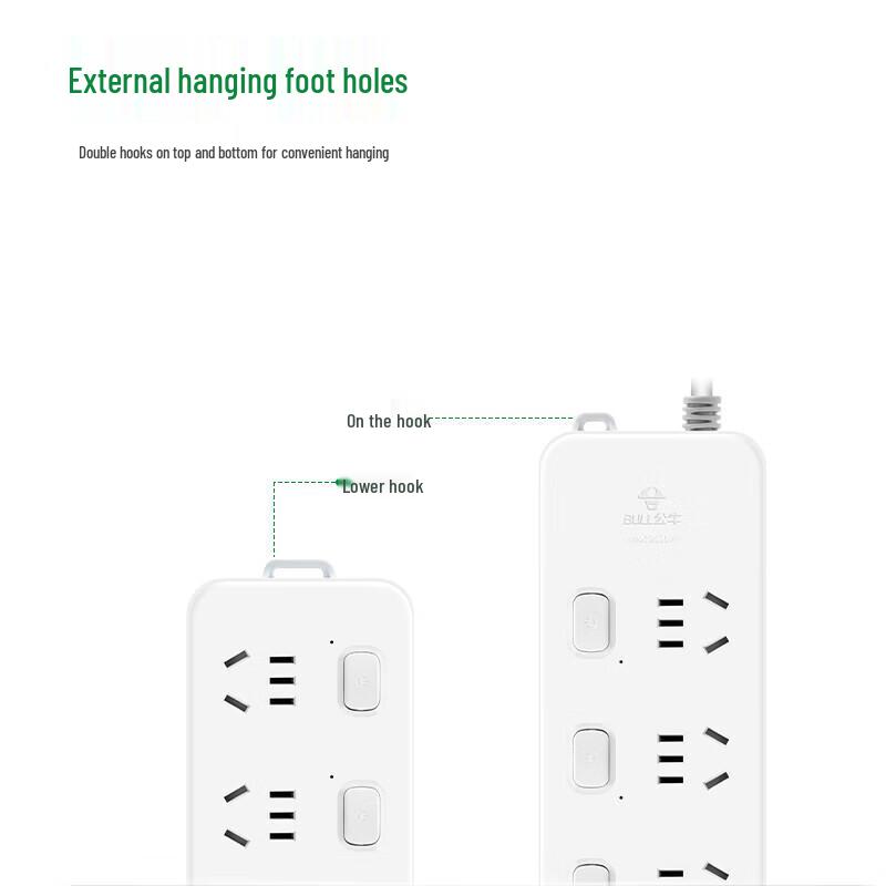 BULL GN-313 6-Outlet Individual Control Power Strip CN plug (adapter included)