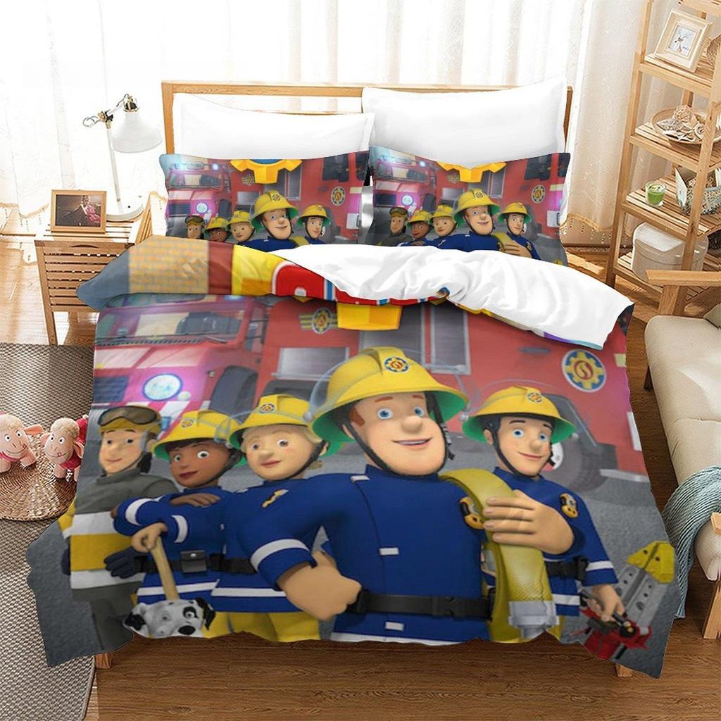 3D Printing Anime With Bed Linen Fireman Sam Bedding Collection Single Twin Full Queen King Size Bed Collection Adult Kid Bedroom Duvet Cover Colle