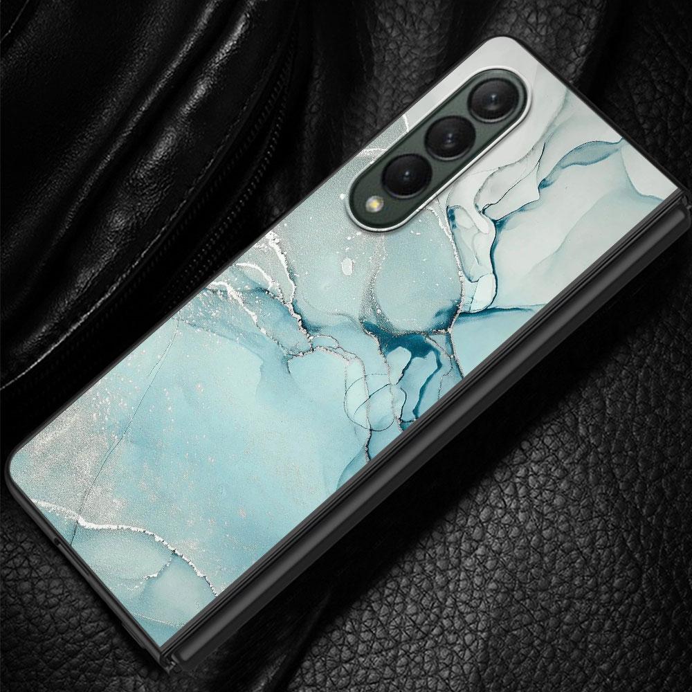 Для Samsung Galaxy ZFold4 Z Fold4 Z Fold5 5G Z Fold3 Жесткие ударопрочные чехлы из поликарбоната Cover Гранитный Мраморный Задник