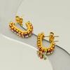 New Fashion Stainless Steel Diamond Earrings Retro Versatile Earrings Titanium Steel 18k Diamond Earrings Women