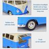 Масштаб 1/24 Welly 1963 Volkswagen T1 Bus, модель автомобиля из сплава, литье под давлением, металлические игрушечные автомобили, модель автомобиля, коллекция высокой имитации, детские подарки