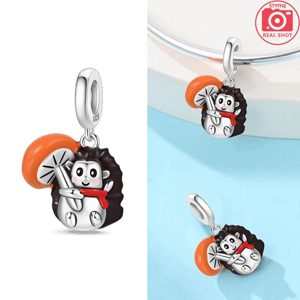 Мечтательный Оригинальный Медный Кулон Белка Осенний День Ежик Бабочка Кошка Бусины Подходят Женскому Браслету Изысканный Подарок Ювелирные Изделия Женщинам