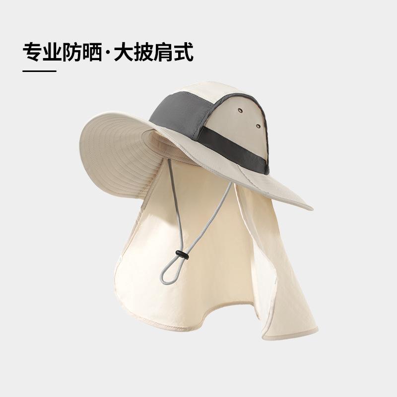 Sunscreen Bucket Hat Women's Summer Anti-purple Line Neck Protection Integrated Sun Hat Fishing Camping Mountaineering Hat Men's