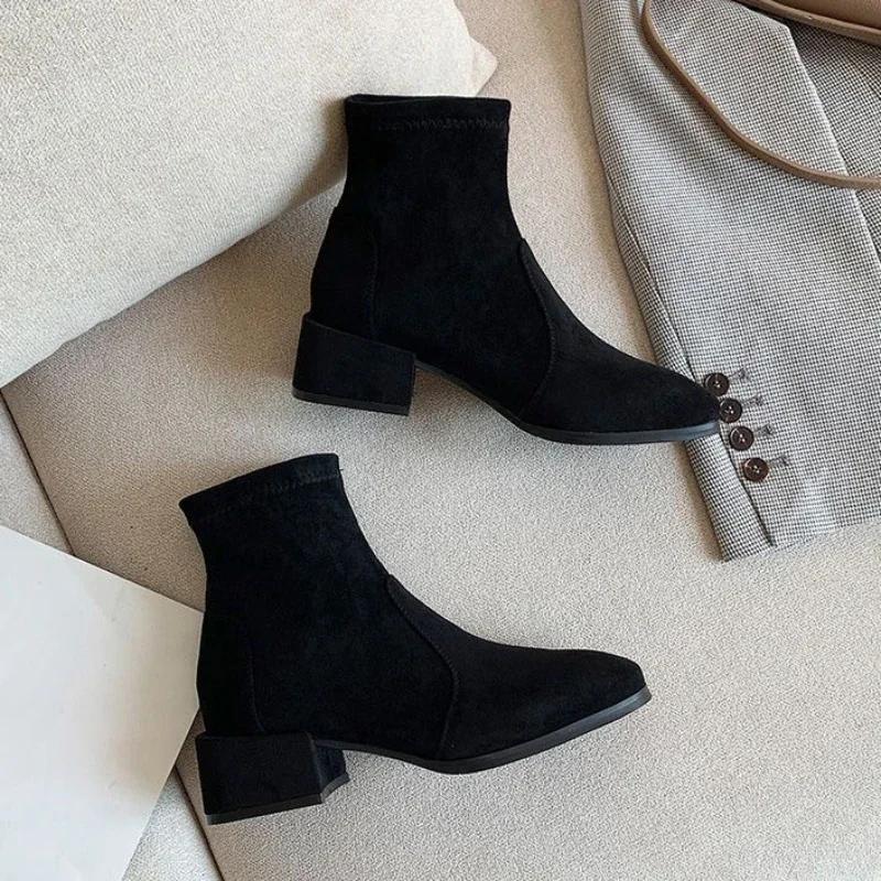 Autumn Booties New In Winter 2025 High Quality Female Short Shoes Footwear Comfortable and Elegant Chic Pu Women's Ankle Boots