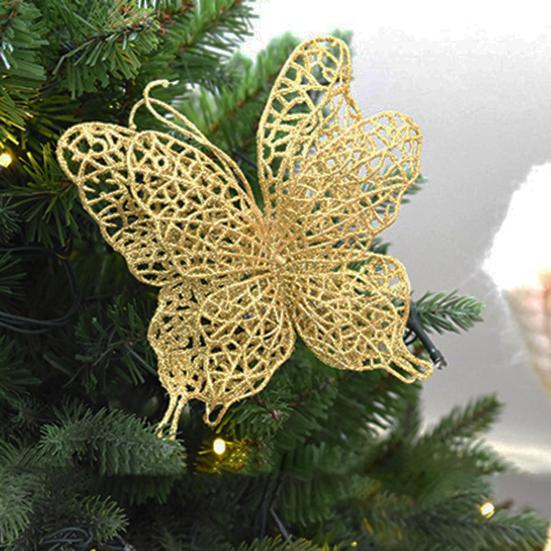 Подвесной кулон, выдалбливают, широкое применение, пластиковый мини-реалистичный подвесной орнамент в виде бабочки, рождественское елочное украшение для вечеринки