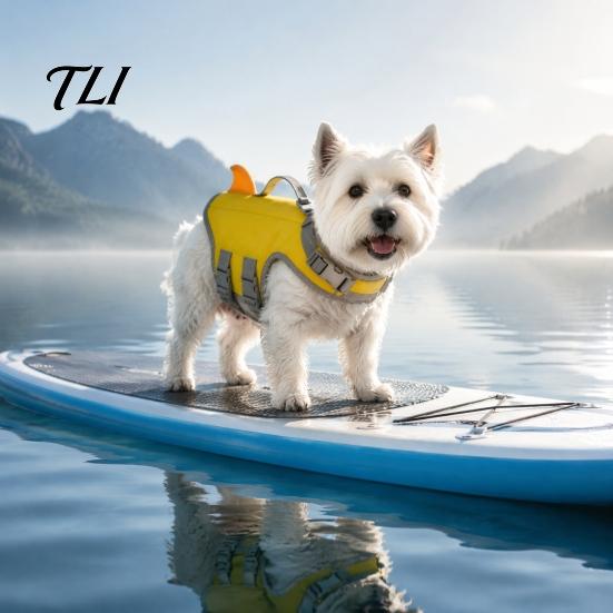 Water Sports Apparel for Dogs Dog Life Jacket, High Buoyancy Pet Swim Vest with Chin Rest And Rescue Adjustable Safety Gear Handle, Float Jacket