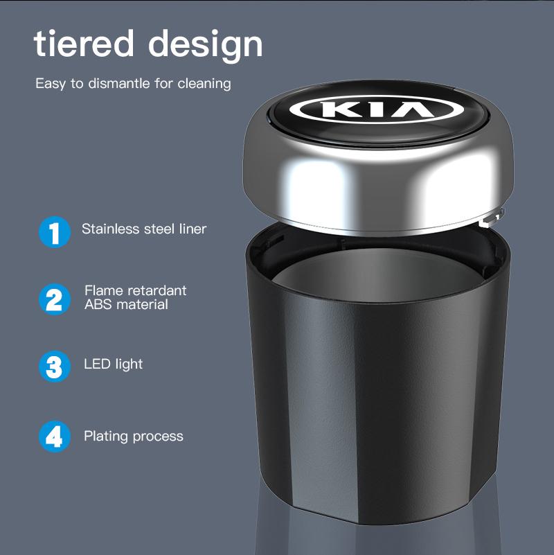 Portable car ashtray with indicator light For Kia Sportage Ceed Picanto Rio ProCeed Niro Morning Stonic Forte 3 4 K7 K5 K8 K3 K9 bhmcg60