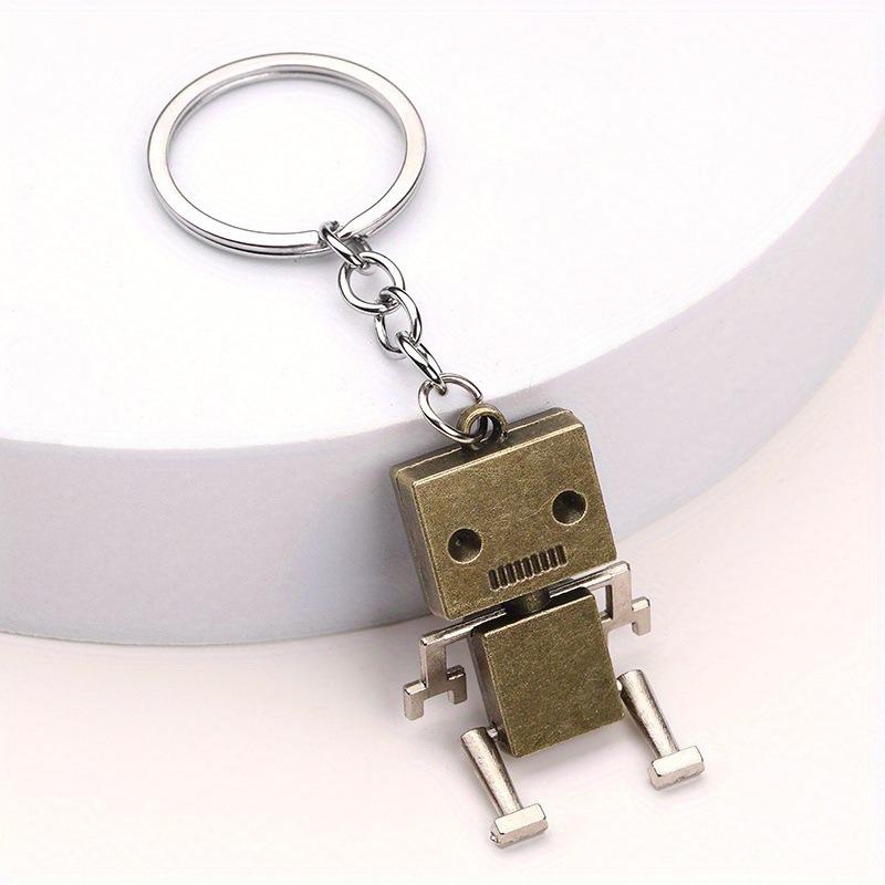 Creative Movable Robot Keychain Retro Simple Cute Cartoon Pendant Keychain Chain 1pc