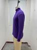 Men's Autumn Long Sleeve V-Neck Wool Polo Shirt with Plush Zipper