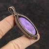 Подвеска из драгоценного камня пурпурит, подвеска из медной проволоки, подвеска ручной работы, дизайнерское украшение из меди, подарок для матери, ювелирные изделия из проволоки пурпурит