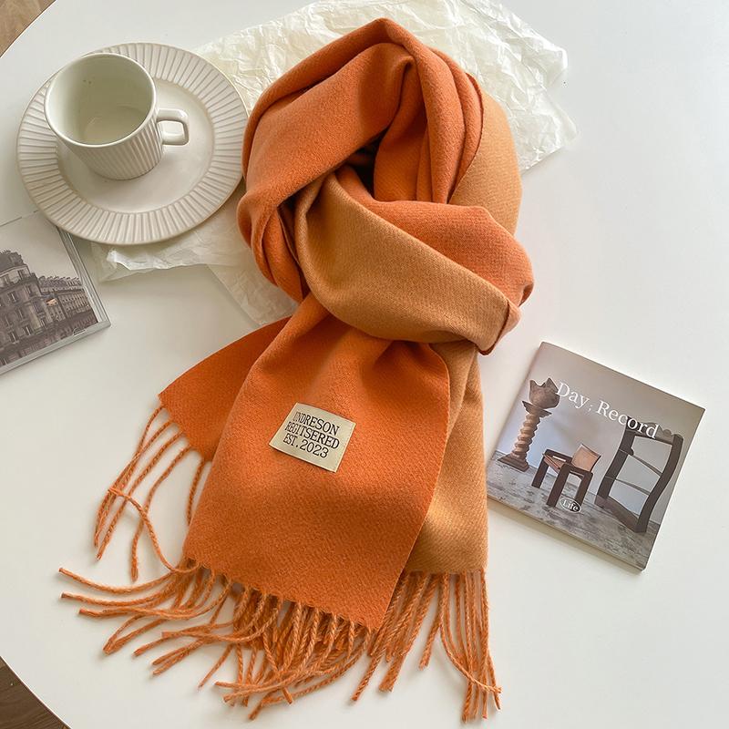 Luxury 2 Colours Cashmere Scarf Women Autumn Winter Shawl Pashmina Handkerchief Lady Pareo Soft Outdoor Windproof Travel Bufanda