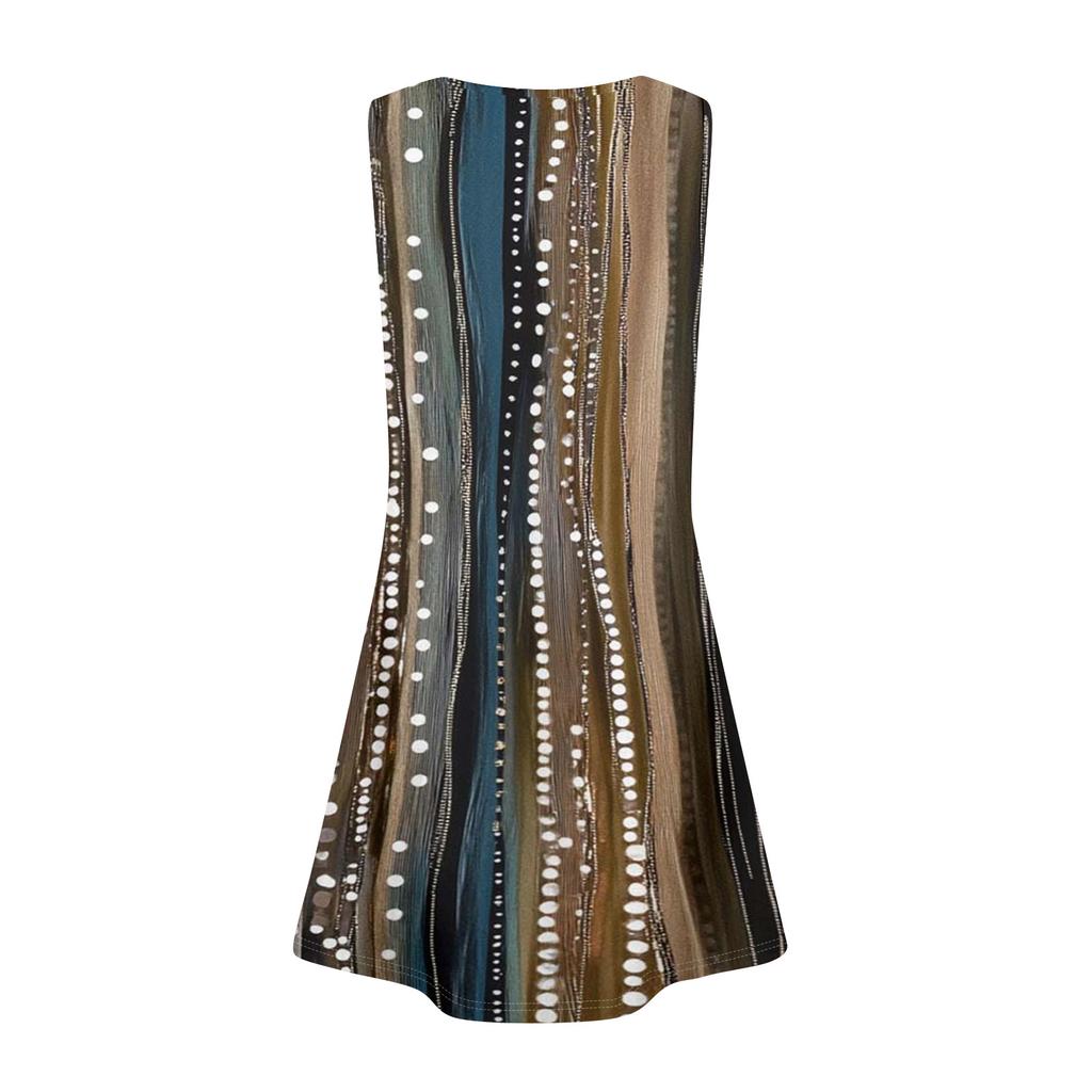 Womens Summer Dresses Loose U Neck Sleeveless Sundresses Dress With Pockets